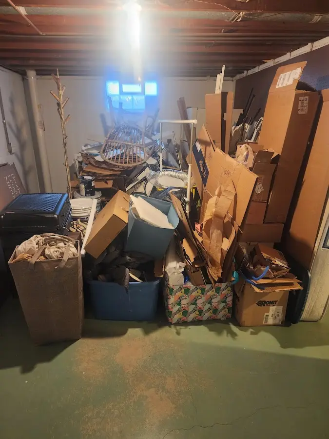 Roll-off dumpster container at job site for 20 Yard Dumpster Rental in Burlington